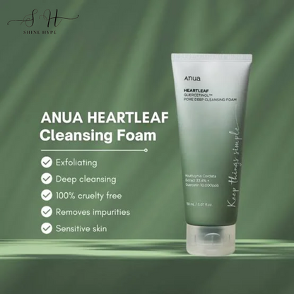 ANUA HEARTLEAF QUERCETINOL PORE DEEP CLEANSING FOAM KOREA150ml