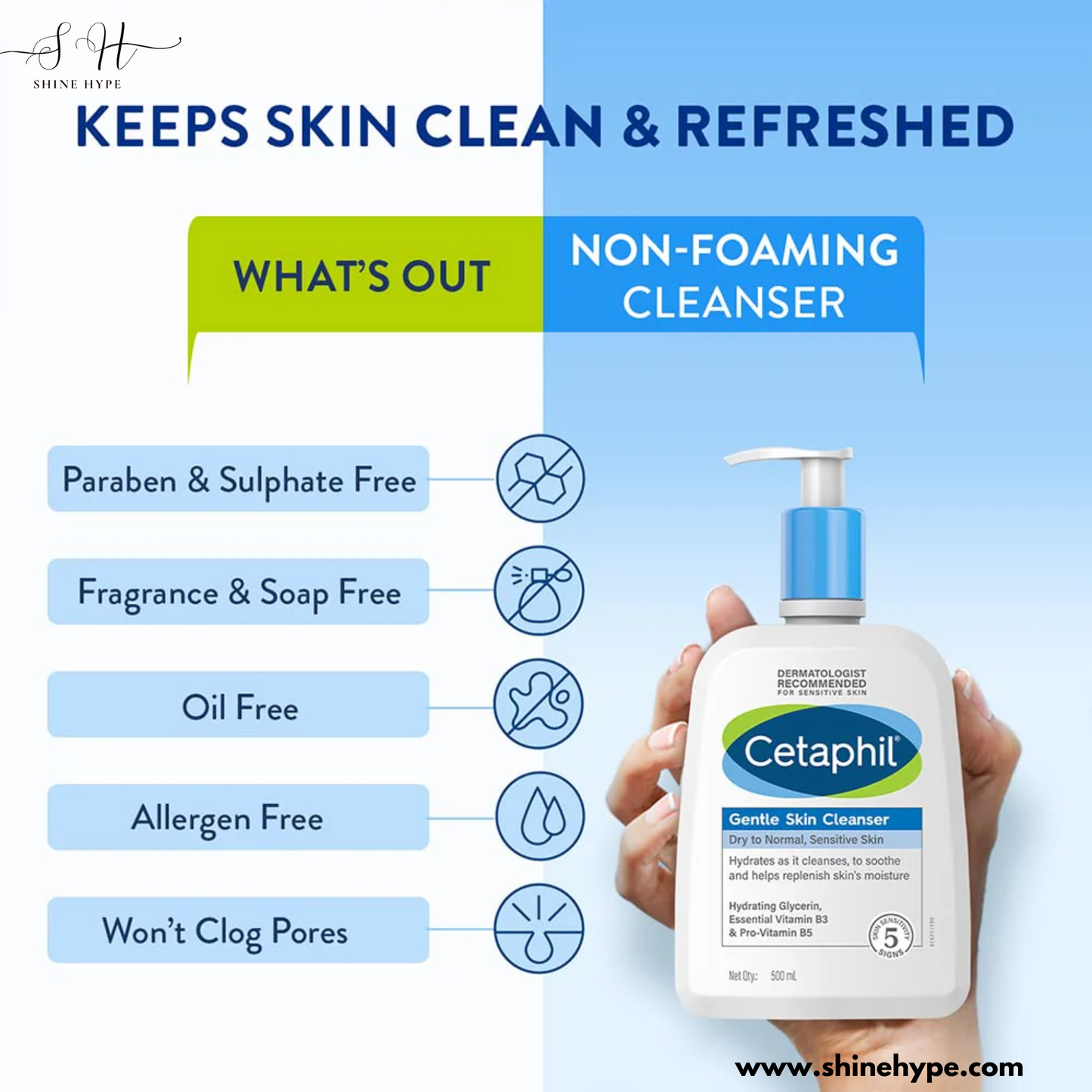 Cetaphil Gentle Skin Cleanser for All Skin Types, 500ml